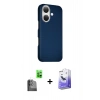 MARSİLYAN™- iPhone 16 Kılıf Kozmos Klasik Prime - Siyah Bilvis 5in1 5D Magic Hayalet Cam Ekran Koruyucu + Raze Metal Kamera Lens - SH