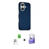 MARSİLYAN™- iPhone 16 Kılıf Kozmos Klasik Prime - Siyah Bilvis 5in1 5D Magic Hayalet Cam Ekran Koruyucu + Raze Metal Kamera Lens - BZ