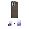 MARSİLYAN™- iPhone 16 Kılıf Kozmos Klasik Prime - Siyah Bilvis 5in1 5D Magic Hayalet Cam Ekran Koruyucu + Bilvis Titan Kamera Lens - YL