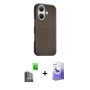 MARSİLYAN™- iPhone 16 Kılıf Kozmos Klasik Prime - Siyah Bilvis 5in1 5D Magic Hayalet Cam Ekran Koruyucu + Raze Metal Kamera Lens - SH