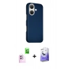 MARSİLYAN™- iPhone 16 Kılıf Kozmos Klasik Prime - Siyah Bilvis 5in1 5D Magic Hayalet Cam Ekran Koruyucu + Raze Metal Kamera Lens - PE