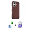 MARSİLYAN™- iPhone 16 Kılıf Kozmos Klasik Prime - Siyah Bilvis 5in1 5D Magic Hayalet Cam Ekran Koruyucu + Raze Metal Kamera Lens - LT