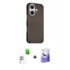 MARSİLYAN™- iPhone 16 Kılıf Kozmos Klasik Prime - Siyah Bilvis 5in1 5D Magic Hayalet Cam Ekran Koruyucu + Raze Metal Kamera Lens - BZ