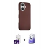 MARSİLYAN™- iPhone 16 Kılıf Kozmos Klasik Prime - Siyah Bilvis 5in1 5D Magic Hayalet Cam Ekran Koruyucu + Bilvis Titan Kamera Lens - SH