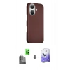 MARSİLYAN™- iPhone 16 Kılıf Kozmos Klasik Prime - Siyah Bilvis 5in1 5D Magic Hayalet Cam Ekran Koruyucu + Raze Metal Kamera Lens - SH