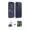 MARSİLYAN™- iPhone 16 Kılıf Kozmos Yansıma Özel Seri - Şeffaf 360 Full Body Arka Koruyucu + Pembe Bilvis Titan Kamera Lens