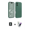 MARSİLYAN™- iPhone 16 Kılıf Kozmos Yansıma Özel Seri - Şeffaf Pasifik Cam Ekran Koruyucu + PVD Metal Kamera Lens - YL