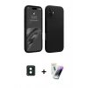 MARSİLYAN™- iPhone 16 Kılıf Kozmos Yansıma Özel Seri - Şeffaf Pasifik Cam Ekran Koruyucu + PVD Metal Kamera Lens - YL
