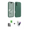 MARSİLYAN™- iPhone 16 Kılıf Kozmos Yansıma Özel Seri - Şeffaf Pasifik Cam Ekran Koruyucu + Raze Metal Kamera Lens - SH