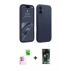 MARSİLYAN™- iPhone 16 Kılıf Kozmos Yansıma Özel Seri - Siyah 360 Mat Full Body Arka Koruyucu + Raze Metal Kamera Lens - PE
