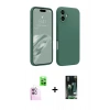 MARSİLYAN™- iPhone 16 Kılıf Kozmos Yansıma Özel Seri - Siyah 360 Mat Full Body Arka Koruyucu + Raze Metal Kamera Lens - PE