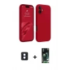MARSİLYAN™- iPhone 16 Kılıf Kozmos Yansıma Özel Seri - Siyah 360 Mat Full Body Arka Koruyucu + PVD Metal Kamera Lens - MI