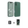 MARSİLYAN™- iPhone 16 Kılıf Kozmos Yansıma Özel Seri - Siyah 360 Mat Full Body Arka Koruyucu + PVD Metal Kamera Lens - MI