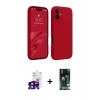 MARSİLYAN™- iPhone 16 Kılıf Kozmos Yansıma Özel Seri - Siyah 360 Mat Full Body Arka Koruyucu + Bilvis Titan Kamera Lens - SH