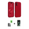 MARSİLYAN™- iPhone 16 Kılıf Kozmos Yansıma Özel Seri - Siyah 360 Mat Full Body Arka Koruyucu + Raze Metal Kamera Lens - SH