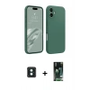 MARSİLYAN™- iPhone 16 Kılıf Kozmos Yansıma Özel Seri - Siyah 360 Mat Full Body Arka Koruyucu + PVD Metal Kamera Lens - YL