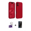 MARSİLYAN™- iPhone 16 Kılıf Kozmos Yansıma Özel Seri - Siyah 3D Antistatik Hayalet Cam Ekran Koruyucu + Bilvis Titan Kamera Lens - PE