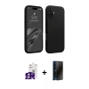 MARSİLYAN™- iPhone 16 Kılıf Kozmos Yansıma Özel Seri - Siyah 3D Antistatik Hayalet Cam Ekran Koruyucu + Bilvis Titan Kamera Lens - GS