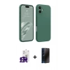 MARSİLYAN™- iPhone 16 Kılıf Kozmos Yansıma Özel Seri - Siyah 3D Antistatik Hayalet Cam Ekran Koruyucu + Bilvis Titan Kamera Lens - PE