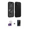 MARSİLYAN™- iPhone 16 Kılıf Kozmos Yansıma Özel Seri - Siyah 3D Antistatik Hayalet Cam Ekran Koruyucu + Bilvis Titan Kamera Lens - PE