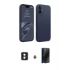 MARSİLYAN™- iPhone 16 Kılıf Kozmos Yansıma Özel Seri - Siyah 3D Antistatik Hayalet Cam Ekran Koruyucu + PVD Metal Kamera Lens - MI