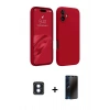 MARSİLYAN™- iPhone 16 Kılıf Kozmos Yansıma Özel Seri - Siyah 3D Antistatik Hayalet Cam Ekran Koruyucu + PVD Metal Kamera Lens - MI