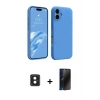 MARSİLYAN™- iPhone 16 Kılıf Kozmos Yansıma Özel Seri - Siyah 3D Antistatik Hayalet Cam Ekran Koruyucu + PVD Metal Kamera Lens - PE