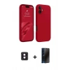 MARSİLYAN™- iPhone 16 Kılıf Kozmos Yansıma Özel Seri - Siyah 3D Antistatik Hayalet Cam Ekran Koruyucu + PVD Metal Kamera Lens - PE