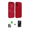 MARSİLYAN™- iPhone 16 Kılıf Kozmos Yansıma Özel Seri - Siyah 3D Antistatik Hayalet Cam Ekran Koruyucu + Raze Metal Kamera Lens - SH