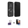 MARSİLYAN™- iPhone 16 Kılıf Kozmos Yansıma Özel Seri - Siyah 3D Antistatik Mat Seramik Nano Ekran Koruyucu + Yeşil Bilvis Titan Kamera Lens