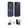 MARSİLYAN™- iPhone 16 Kılıf Kozmos Yansıma Özel Seri - Siyah 3D Antistatik Mat Seramik Nano Ekran Koruyucu + Bilvis Titan Kamera Lens - SH