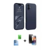MARSİLYAN™- iPhone 16 Kılıf Kozmos Yansıma Özel Seri - Siyah 3D Antistatik Mat Seramik Nano Ekran Koruyucu + Raze Metal Kamera Lens - LT