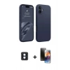 MARSİLYAN™- iPhone 16 Kılıf Kozmos Yansıma Özel Seri - Siyah 3D Antistatik Mat Seramik Nano Ekran Koruyucu + PVD Metal Kamera Lens - MI