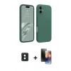 MARSİLYAN™- iPhone 16 Kılıf Kozmos Yansıma Özel Seri - Siyah 3D Antistatik Mat Seramik Nano Ekran Koruyucu + PVD Metal Kamera Lens - YL