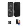 MARSİLYAN™- iPhone 16 Kılıf Kozmos Yansıma Özel Seri - Siyah 3D Antistatik Mat Seramik Nano Ekran Koruyucu + PVD Metal Kamera Lens - MI