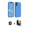 MARSİLYAN™- iPhone 16 Kılıf Kozmos Yansıma Özel Seri - Siyah 3D Antistatik Mat Seramik Nano Ekran Koruyucu + PVD Metal Kamera Lens - PE