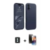 MARSİLYAN™- iPhone 16 Kılıf Kozmos Yansıma Özel Seri - Siyah 3D Antistatik Mat Seramik Nano Ekran Koruyucu + PVD Metal Kamera Lens - YL
