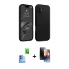 MARSİLYAN™- iPhone 16 Kılıf Kozmos Yansıma Özel Seri - Siyah 3D Antistatik Mat Seramik Nano Ekran Koruyucu + Raze Metal Kamera Lens - LT