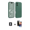 MARSİLYAN™- iPhone 16 Kılıf Kozmos Yansıma Özel Seri - Siyah 3D Antistatik Mat Seramik Nano Ekran Koruyucu + PVD Metal Kamera Lens - MI