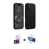 MARSİLYAN™- iPhone 16 Kılıf Kozmos Yansıma Özel Seri - Siyah 3D Antistatik Seramik Nano Ekran Koruyucu + Bilvis Titan Kamera Lens - SH