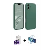 MARSİLYAN™- iPhone 16 Kılıf Kozmos Yansıma Özel Seri - Siyah 3D Antistatik Seramik Nano Ekran Koruyucu + Bilvis Titan Kamera Lens - SH