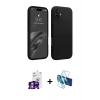 MARSİLYAN™- iPhone 16 Kılıf Kozmos Yansıma Özel Seri - Siyah 3D Antistatik Seramik Nano Ekran Koruyucu + Gümüş Bilvis Titan Kamera Lens