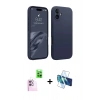 MARSİLYAN™- iPhone 16 Kılıf Kozmos Yansıma Özel Seri - Siyah 3D Antistatik Seramik Nano Ekran Koruyucu + Raze Metal Kamera Lens - PE