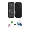 MARSİLYAN™- iPhone 16 Kılıf Kozmos Yansıma Özel Seri - Siyah 3D Antistatik Seramik Nano Ekran Koruyucu + Raze Metal Kamera Lens - PE