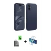 MARSİLYAN™- iPhone 16 Kılıf Kozmos Yansıma Özel Seri - Siyah 3D Antistatik Seramik Nano Ekran Koruyucu + Raze Metal Kamera Lens - SH