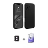 MARSİLYAN™- iPhone 16 Kılıf Kozmos Yansıma Özel Seri - Siyah Bilvis 5in1 5D Magic Hayalet Cam Ekran Koruyucu + PVD Metal Kamera Lens - PE
