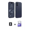 MARSİLYAN™- iPhone 16 Kılıf Kozmos Yansıma Özel Seri - Siyah Bilvis 5in1 5D Magic Hayalet Cam Ekran Koruyucu + PVD Metal Kamera Lens - MI