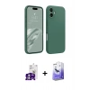 MARSİLYAN™- iPhone 16 Kılıf Kozmos Yansıma Özel Seri - Siyah Bilvis 5in1 5D Magic Hayalet Cam Ekran Koruyucu + Gümüş Bilvis Titan Kamera Lens