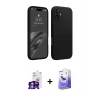 MARSİLYAN™- iPhone 16 Kılıf Kozmos Yansıma Özel Seri - Siyah Bilvis 5in1 5D Magic Hayalet Cam Ekran Koruyucu + Gümüş Bilvis Titan Kamera Lens
