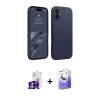 MARSİLYAN™- iPhone 16 Kılıf Kozmos Yansıma Özel Seri - Siyah Bilvis 5in1 5D Magic Hayalet Cam Ekran Koruyucu + Gümüş Bilvis Titan Kamera Lens